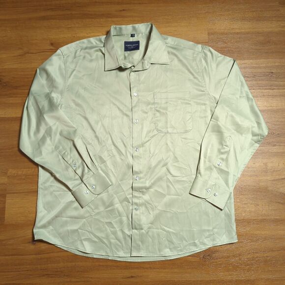 Alimens & Gentle Flex Luxury Style Button Up Dress Shirt Mens Size 2XL Green - Picture 1 of 9